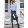 imageDokotoo Womens Quarter Zip Pullover Turtleneck Sweater Long Sleeve Fall Outfits Ribbed Knit Winter SweatersSky Blue