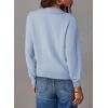 imageDokotoo Womens Quarter Zip Pullover Turtleneck Sweater Long Sleeve Fall Outfits Ribbed Knit Winter SweatersSky Blue