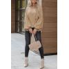 imageDokotoo Womens Sweater 2025 Fall Winter Long Sleeve Casual Tops Ribbed Hem Knitwear Lantern Pullover SweaterA Apricot