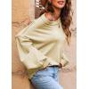imageDokotoo Womens Sweater 2025 Fall Winter Long Sleeve Casual Tops Ribbed Hem Knitwear Lantern Pullover SweaterA Beige