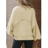 imageDokotoo Womens Sweater 2025 Fall Winter Long Sleeve Casual Tops Ribbed Hem Knitwear Lantern Pullover SweaterA Beige