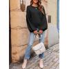 imageDokotoo Womens Sweater 2025 Fall Winter Long Sleeve Casual Tops Ribbed Hem Knitwear Lantern Pullover SweaterA Black