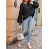 imageDokotoo Womens Sweater 2025 Fall Winter Long Sleeve Casual Tops Ribbed Hem Knitwear Lantern Pullover SweaterA Black