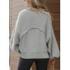 imageDokotoo Womens Sweater 2025 Fall Winter Long Sleeve Casual Tops Ribbed Hem Knitwear Lantern Pullover SweaterA Gray