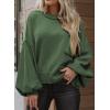 imageDokotoo Womens Sweater 2025 Fall Winter Long Sleeve Casual Tops Ribbed Hem Knitwear Lantern Pullover SweaterA Green