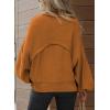 imageDokotoo Womens Sweater 2025 Fall Winter Long Sleeve Casual Tops Ribbed Hem Knitwear Lantern Pullover SweaterA Russet Orange