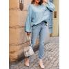 imageDokotoo Womens Sweater 2025 Fall Winter Long Sleeve Casual Tops Ribbed Hem Knitwear Lantern Pullover SweaterA Sky Blue