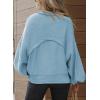 imageDokotoo Womens Sweater 2025 Fall Winter Long Sleeve Casual Tops Ribbed Hem Knitwear Lantern Pullover SweaterA Sky Blue