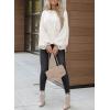 imageDokotoo Womens Sweater 2025 Fall Winter Long Sleeve Casual Tops Ribbed Hem Knitwear Lantern Pullover SweaterA White
