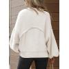 imageDokotoo Womens Sweater 2025 Fall Winter Long Sleeve Casual Tops Ribbed Hem Knitwear Lantern Pullover SweaterA White