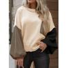 imageDokotoo Womens Sweater 2025 Fall Winter Long Sleeve Casual Tops Ribbed Hem Knitwear Lantern Pullover SweaterApricot a