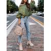 imageDokotoo Womens Sweater 2025 Fall Winter Long Sleeve Casual Tops Ribbed Hem Knitwear Lantern Pullover SweaterGreen a