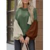 imageDokotoo Womens Sweater 2025 Fall Winter Long Sleeve Casual Tops Ribbed Hem Knitwear Lantern Pullover SweaterMist Green