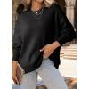 imageDokotoo Womens Sweater 2025 Fall Winter Striped Sweaters Casual Trendy SweaterA Color Black