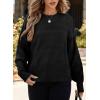 imageDokotoo Womens Sweater 2025 Fall Winter Striped Sweaters Casual Trendy SweaterA Color Black