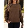 imageDokotoo Womens Sweater 2025 Fall Winter Striped Sweaters Casual Trendy SweaterA Dark Brown