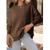 imageDokotoo Womens Sweater 2025 Fall Winter Striped Sweaters Casual Trendy SweaterA Dark Brown