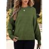 imageDokotoo Womens Sweater 2025 Fall Winter Striped Sweaters Casual Trendy SweaterA Vineyard Green