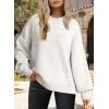 imageDokotoo Womens Sweater 2025 Fall Winter Striped Sweaters Casual Trendy SweaterA White