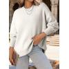 imageDokotoo Womens Sweater 2025 Fall Winter Striped Sweaters Casual Trendy SweaterA White