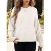 imageDokotoo Womens Sweater 2025 Fall Winter Striped Sweaters Casual Trendy SweaterA White