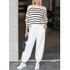 imageDokotoo Womens Sweater 2025 Fall Winter Striped Sweaters Casual Trendy SweaterBeige Stripe