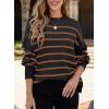 imageDokotoo Womens Sweater 2025 Fall Winter Striped Sweaters Casual Trendy SweaterBlack