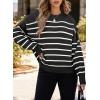 imageDokotoo Womens Sweater 2025 Fall Winter Striped Sweaters Casual Trendy SweaterBlack Stripe