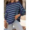imageDokotoo Womens Sweater 2025 Fall Winter Striped Sweaters Casual Trendy SweaterBlue Stripe