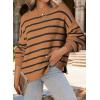 imageDokotoo Womens Sweater 2025 Fall Winter Striped Sweaters Casual Trendy SweaterBrown Stripe