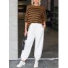 imageDokotoo Womens Sweater 2025 Fall Winter Striped Sweaters Casual Trendy SweaterBrown Stripe