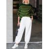 imageDokotoo Womens Sweater 2025 Fall Winter Striped Sweaters Casual Trendy SweaterGreen Stripe