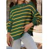 imageDokotoo Womens Sweater 2025 Fall Winter Striped Sweaters Casual Trendy SweaterGreen Stripe