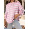 imageDokotoo Womens Sweater 2025 Fall Winter Striped Sweaters Casual Trendy SweaterPink Stripe