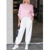 imageDokotoo Womens Sweater 2025 Fall Winter Striped Sweaters Casual Trendy SweaterPink Stripe