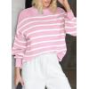 imageDokotoo Womens Sweater 2025 Fall Winter Striped Sweaters Casual Trendy SweaterPink Stripe