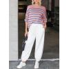 imageDokotoo Womens Sweater 2025 Fall Winter Striped Sweaters Casual Trendy SweaterSky Blue Stripe