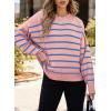 imageDokotoo Womens Sweater 2025 Fall Winter Striped Sweaters Casual Trendy SweaterSky Blue Stripe