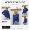 imageDokotoo Womens Sweaters 2025 Casual Long Sleeve Henley Shirts V Neck Textured Button Fall Sweater Loose Fit Jumper TopsBlue