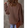 imageDokotoo Womens Sweaters 2025 Casual Long Sleeve Henley Shirts V Neck Textured Button Fall Sweater Loose Fit Jumper TopsBrown