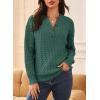 imageDokotoo Womens Sweaters 2025 Casual Long Sleeve Henley Shirts V Neck Textured Button Fall Sweater Loose Fit Jumper TopsGreen