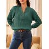 imageDokotoo Womens Sweaters 2025 Casual Long Sleeve Henley Shirts V Neck Textured Button Fall Sweater Loose Fit Jumper TopsGreen