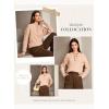 imageDokotoo Womens Sweaters 2025 Casual Long Sleeve Henley Shirts V Neck Textured Button Fall Sweater Loose Fit Jumper TopsKhaki