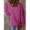 imageDokotoo Womens Sweaters 2025 Casual Long Sleeve Henley Shirts V Neck Textured Button Fall Sweater Loose Fit Jumper TopsPink