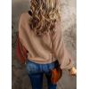 imageDokotoo Womens Sweaters Colorblock Crewneck Cotton Long Sleeve Fall Winter Knit Pullover Jumper TopsBlack