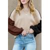 imageDokotoo Womens Sweaters Colorblock Crewneck Cotton Long Sleeve Fall Winter Knit Pullover Jumper TopsCoffee