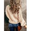 imageDokotoo Womens Sweaters Colorblock Crewneck Cotton Long Sleeve Fall Winter Knit Pullover Jumper TopsDark Green