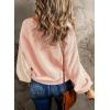 imageDokotoo Womens Sweaters Colorblock Crewneck Cotton Long Sleeve Fall Winter Knit Pullover Jumper TopsGrapefruit Orange
