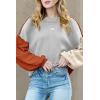 imageDokotoo Womens Sweaters Colorblock Crewneck Cotton Long Sleeve Fall Winter Knit Pullover Jumper TopsGray