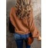 imageDokotoo Womens Sweaters Colorblock Crewneck Cotton Long Sleeve Fall Winter Knit Pullover Jumper TopsJungle Green